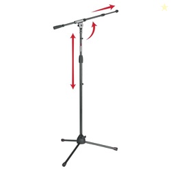 Gator Frameworks Tripod Mic Stand with Boom Arm & Soft Grip Twist Clut