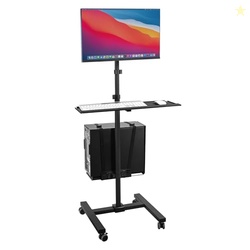 Mount-It! Rolling Computer Cart on Wheels, Mobile Desk Workstation wit