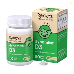 Renzo's Dynamite Vitamin D3, Dissolving Kids Vitamin D3, 60 Sugar-Free