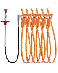 Hair Drain Clog Remover Tool  6  25-Inch Sink Snake + 1  24-Inch Drain