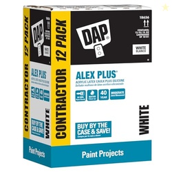 DAP Alex Plus Acrylic Latex Caulk, White, 10.1 Oz, 12 Pack (7079818152