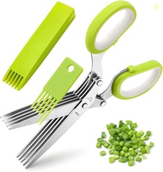 Herb Scissors, X-Chef Multipurpose 5 Blade Kitchen Herb Shears Herb Cu
