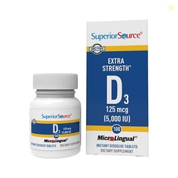 Superior Source Vitamin D3 5000 IU - Offers Immune System, Brain & Ner