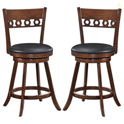 Giantex Swivel Bar Stools Set of 2, 24.5" Counter Height Bar Chairs wi