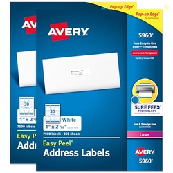 Avery Easy Peel Printable Address Labels with Sure Feed, 1" x 2-5/8" C