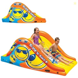 WOW Sports Giant Inflatable Floating Water Slide - 2 Lanes - 9 ft - Hi