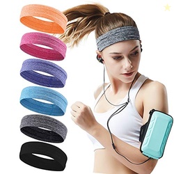 QiShang 6Pack Sweat Bands Headbands for Women Workout, Women's Fashion