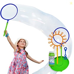 Giant Bubble Wand Set for Kids and Adults with Concentrated Refill, Fu