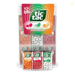 Tic Tac Variety Pack Mega Box, Bulk 27 Packs, Cherry, Freshmints, Oran