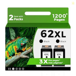 62XL Black Remanufactured Ink Cartridge Replacement for HP Ink 62 HP62