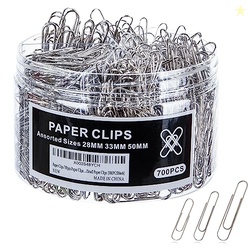 Wakawaga 700pcs Paper Clips Assorted Sizes Large (700PCS)