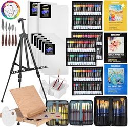 149Pcs Deluxe Artist Painting Set with Aluminum and Beech Wood Easel, 