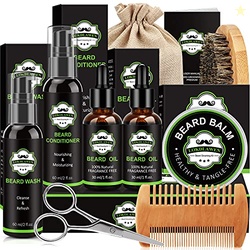 LOKDLAWEN Beard Kit for Men Fathers Day Dad Gifts with Beard Wash, Bea