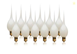 LightLady Studio Silicone Light Bulbs for Candle Lamps, 7 Watts, 12 Pa