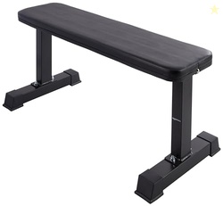 Amazon Basics Sturdy Flat Weight Bench for Home Gym, Strength Training