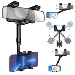 SXhyf Rear View Mirror Phone Holder, 2023 Rotatable and Retractable, U