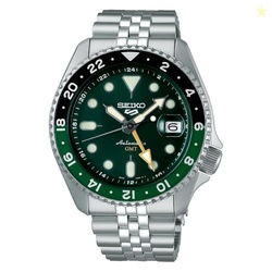 SEIKO 5 Sports SKX GMT Automatic Green Dial Sprite Bezel Men's Watch S