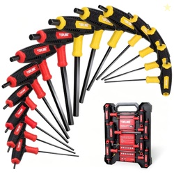Topline 14-Piece Allen Wrench Set, Metric&SAE T-Handle, Long Arm Hex K