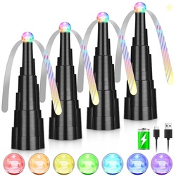 Fly Fans for Tables, Rechargeable Fly Fan Table Top Fan with LED Light