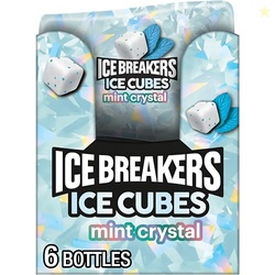 ICE BREAKERS Ice Cubes Mint Crystal Sugar Free Chewing Gum Bottles, 3.