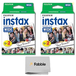 Fujifilm Wide Instant Film Twin Pack X2 (40 Sheets) + Camera and Lens 