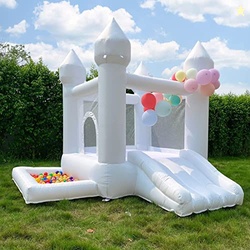 POYOUNGHU White Bounce House, House with Blower, Inflatable Bouncer, C