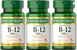 Nature's Bounty B-12 Quick Dissolve Tablets 500 Mcg, 300 Tablets (3 X 