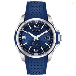 Citizen Men's Eco-Drive Weekender Watch in Stainless Steel with Blue P