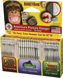 Monkey Hooks Picture Hangers Home and Office Pack, Gorilla Hook, Drywa