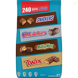 Mars SNICKERS, TWIX, 3 MUSKETEERS & MILKY WAY Individually Wrapped Var