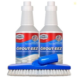 Clean-eez Grout Cleaner 2 Pack with Stand-Up Brush Attachment - Stain 