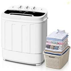 SUPER DEAL Compact Mini Twin Tub Washing Machine 13lbs Capacity Portab
