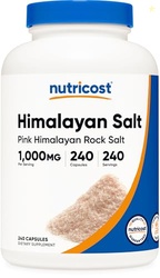 Nutricost Pink Himalayan Salt Capsules 1000mg, 390mg Sodium, 240 Capsu