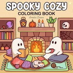 Spooky Cozy: Cute & Simple Coloring Book for Adults and Teens Featurin