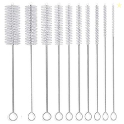 Long Straw Brush, Nylon Pipe Tube Cleaner 8-ihch 10 Different Diameter