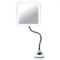 Fancii Flexible Magnifying Mirror 10X with LED Light and Gooseneck, Li