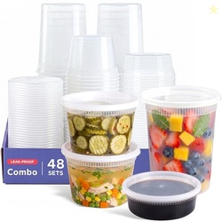 GUSTO To Go Food Containers with Lids [8 oz, 16 oz, 32 oz - 48 Count] 