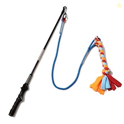 Interactive Flirt Pole Toy for Dogs Chase and Tug of War,Durable Tease