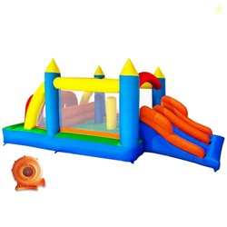 HuaKastro 16.3x7.2FT Kids Inflatable Obstacle Bounce House with Dual R