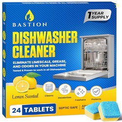 Dishwasher Cleaner Tablets - 24 Tablets (1-Year Supply) Lemon-Scented,