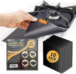 10 pack, gas stove protector, stove burner liners, stovetop range prot