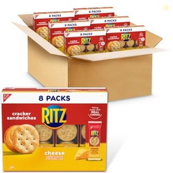 RITZ Cheese Sandwich Crackers, Lunch Snacks, 48 Snack Packs (6 Boxes, 