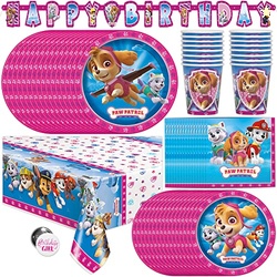 Pink Skye Paw Patrol Party Supplies and Decorations for Girls Birthday