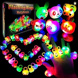 Wakestar - 24 Pack LED Light Up Bumpy Rings Party Favors For Kids Priz