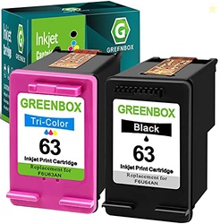 GREENBOX 63 Ink Cartridges Combo Pack Replacement for HP 63 63 Ink Car