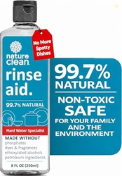 Nature Clean Natural Dishwasher Rinse Aid Cleaner Liquid & Dishwasher 