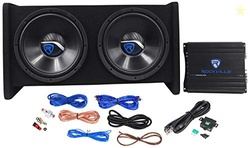 Rockville RV12.2B Dual 12" Car Subwoofer Package, Mono Amp & 8 AWG Kit