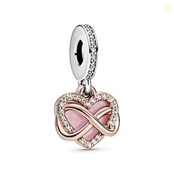 PANDORA Sparkling Infinity Heart Dangle Charm Bracelet Charm Moments B