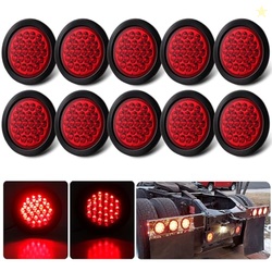 10Pcs 4" Inch Round Red LED Trailer Tail Lights 24 LED 4" Round LED St