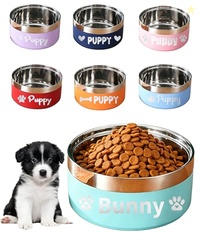 Personalized Dog Bowls with Name, BUGMKCS Engraved Food Water Bowls